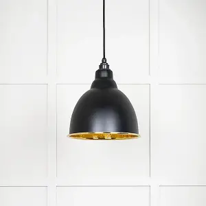 Hammered Brass Brindley Pendant in Elan Black