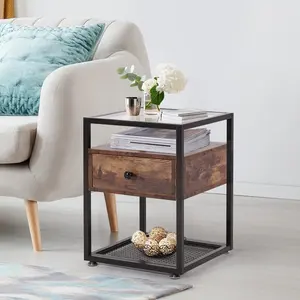 NS 1 Drawer Bedside Table Brown