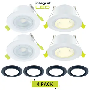 Fire Rated LED Downlights IP65 600LM 5W 3000K Dimmable - Black (4 Pack)