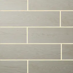 Colours Arrezo White Matt Wood effect Textured Porcelain Indoor Wall & floor Tile, Pack of 14, (L)600mm (W)150mm