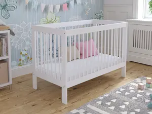 Luca cot bed 120x60cm with Aloe Vera mattress