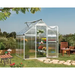 Mythos 6 Ft W x 4 Ft D Greenhouse Silver / 208cm H x 185cm W x 186cm D