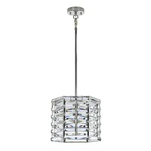 1 Bulb Ceiling Pendant Light Fitting Highly Polished Nickel LED E27 60W