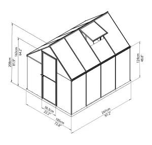 Palram - Canopia Mythos Silver 6x8 Greenhouse