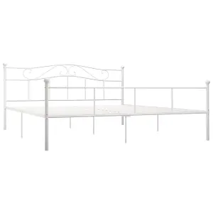 Berkfield Bed Frame White Metal 180x200 cm 6FT Super King