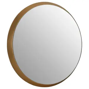 Interiors by Premier Athena Medium Round Wall Mirror With Gold Frame