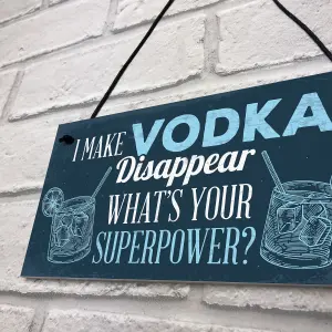 Red Ocean Novelty Funny Make Vodka Disappear Gift Man Cave Home Bar Hanging Wall Plaque Pub Sign Gift