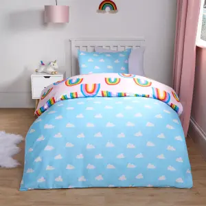 Rainbows Duvet Cover Bedding Set Reversible with Pillowcase, Single