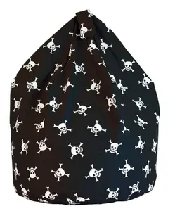 Cotton Black Pirate Skull and Cross Bones Bean Bag Large Size