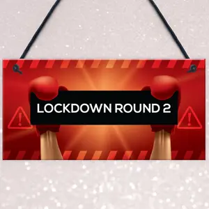 Lockdown Gift Round 2 Funny Bar Sign Garden Man Cave Garage Plaque Family Gift