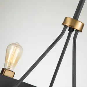 Luminosa Hinkley Silas Cylindrical Pendant Ceiling Light Aged Zinc & Heritage Brass