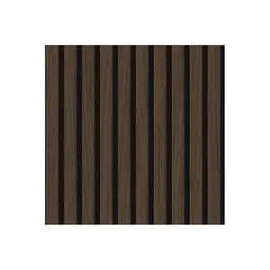 Contemporary Wood Slat Wallpaper In Walnut