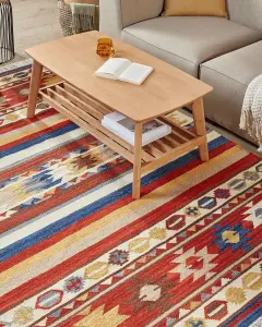 Wool Kilim Area Rug 160 x 230 cm Multicolour JRARAT