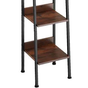 Shelving Unit Chatham - industrial style, free-standing, with up to 5 tiers - Industrial wood dark, rustic