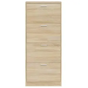 Shoe Cabinet Oak 59x17x150 cm Engineered Wood