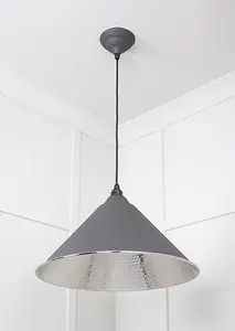 Hammered Nickel Hockley Pendant in Bluff