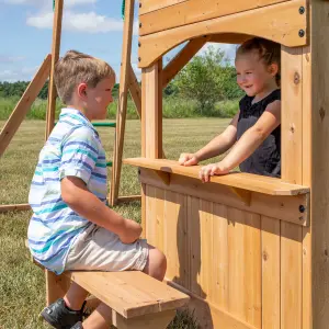 Backyard Discovery Montpelier Wooden Climbing Frame with 2 x Swings, Trapeze and 1 x Slide