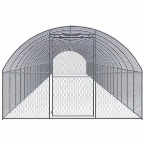 Outdoor Chicken Coop 3x24x2 m Galvanised Steel