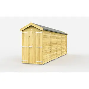 DIY Sheds 4x17 Apex Shed - Double Door Without Windows