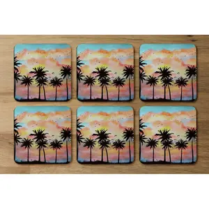 Palm Trees at Sunset Coaster (Set of 6)