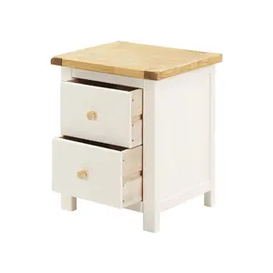 Keene 2 Drawer Bedside Table Off-White