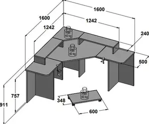 Recoil Quartz LED Corner Computer Gaming Desk