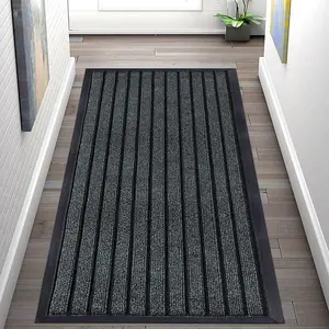 Kinadee Indoor/ Outdoor Non Slip Hallway Door Mat Grey / Rectangle 40 x 60cm