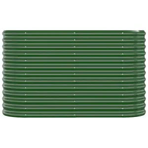 Berkfield Garden Planter Powder-coated Steel 114x40x68 cm Green