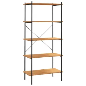 Berkfield 5-Tier Shelving Unit Black and Oak 80x40x163 cm