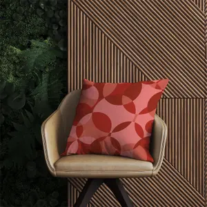 Red Circle Pattern Outdoor Cushion 60cm x 60cm