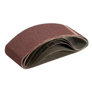 5 PACK Premium 75mm x 533mm 80 Grit Sanding Belts Aluminium Oxide Cloth Backed