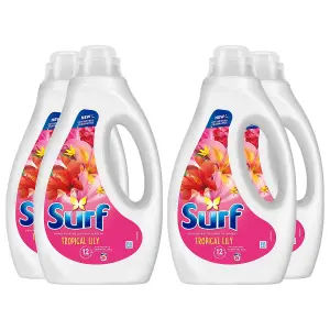 Surf Laundry Washing Liquid Detergent Tropical Lily 3.78 Litre, 136 Washes, 4Pk