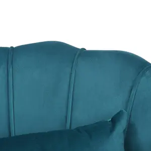 Velvet Teal Daisy Accent Chair