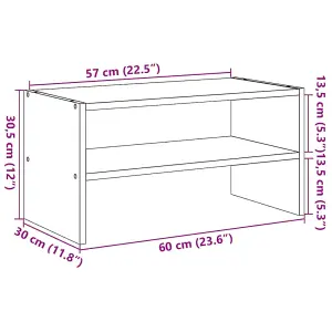 Berkfield Shoe Rack Stackable Artisan Oak 60x30x30.5 cm