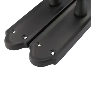 Ashford Door Handle Latch Scroll Lever - Matt Black Latch & Hinge Pack