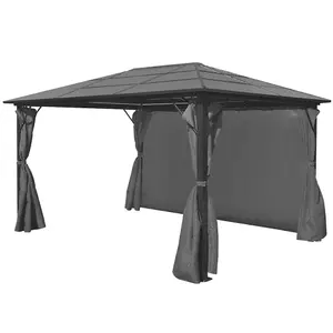 Berkfield Gazebo with Curtain Anthracite Aluminium 400x300 cm