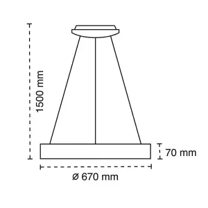 Luminosa Mad LED Pendant Lamp 42W 3200Lm 3000K 67cm Natural Wood