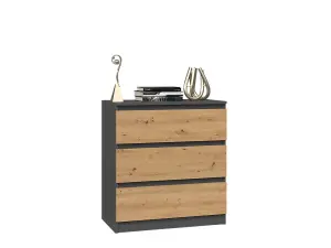 M3 Malwa Chest of Drawers Anthracite Artisan Oak