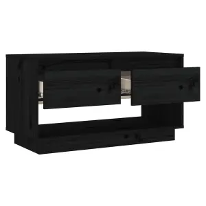 vidaXL TV Cabinet Black 74x34x40 cm Solid Wood Pine