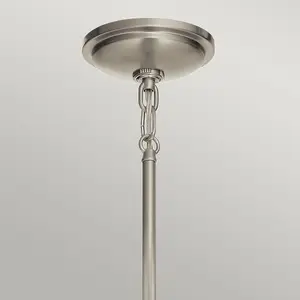 Luminosa Kichler Tollis Globe Pendant Ceiling Light Brushed Nickel & White