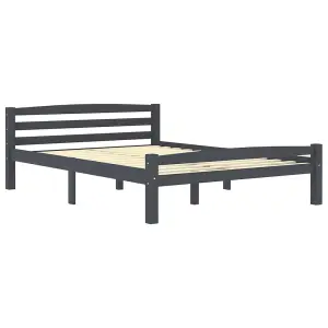 Berkfield Bed Frame Dark Grey Solid Pinewood 140x200 cm