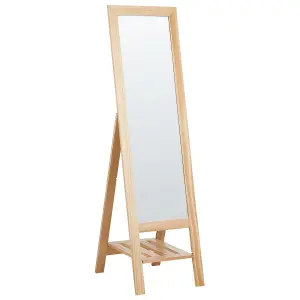 Standing Mirror with Shelf LUISANT Wood Light Wood