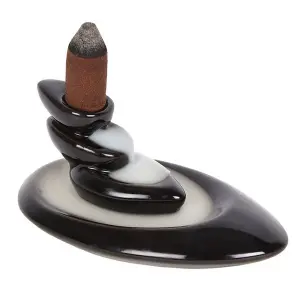 Small Pebbles Backflow Incense Burner Black (One Size)