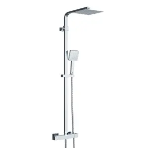 Nes Home Modern Square Exposed 2-Way Thermostatic Mixer Shower Set With Easy Fittings