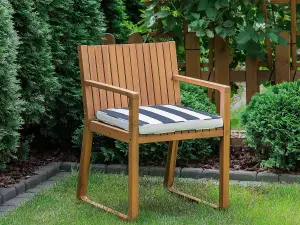 Garden Chair SASSARI Acacia Wood Navy Blue