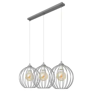 Luminosa Mercure Straight Bar Pendant Ceiling Light Grey 70cm