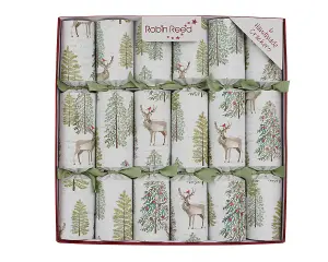 Robin Reed Christmas Crackers - Sage Woodland - 12 Inch - 6 Pack