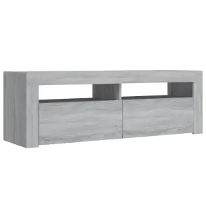 Berkfield TV Cabinet with LED Lights Grey Sonoma 120x35x40 cm