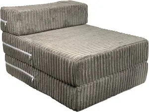 Jumbo Cord Z Bed Fold Out Chair Sofa Lounger - Charcoal