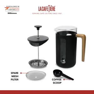 La Cafetiere Pisa Glass Cafetiere with Stainless Steel Frame